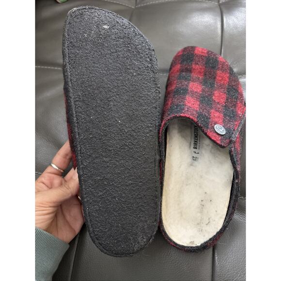 Birkenstock Zermatt Shearling Clog Plaid Slip On Womens Size EU 39 US 8.5 - Picture 7 of 8